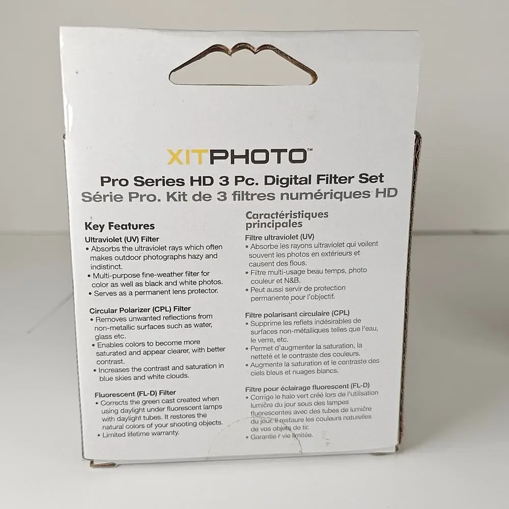 XitPhoto 67mm Pro Series HD 3pc Filter Set UV CPL FLD w/Case for DSLR Cameras